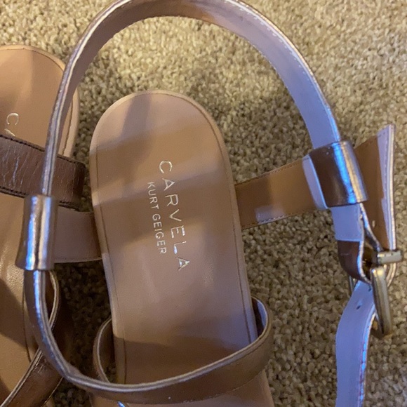 Kurt Geiger Carvela Champagne Wedges Sandals - Picture 3 of 9